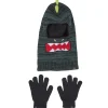 3D Knit Dino Ski Mask And Glove Set