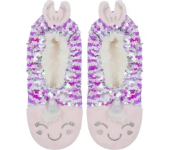 Flip Sequin Narwhal Slipper Socks - 1 Pack