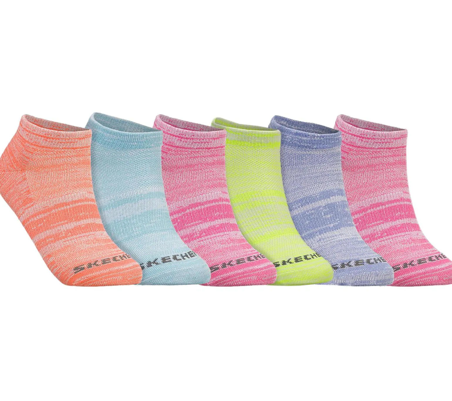 6 Pack Low Cut Color Stripe Socks