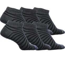6 Pack Low Cut Stripe Socks
