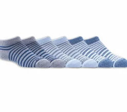 6 Pack Striped No Show Socks