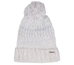 Slub Knit Ivory Pom-Pom Beanie