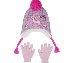 Unicorn Embroidery Hat And Glove Set